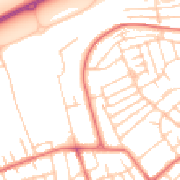 Daytime road noise heatmap for CH45 0JS