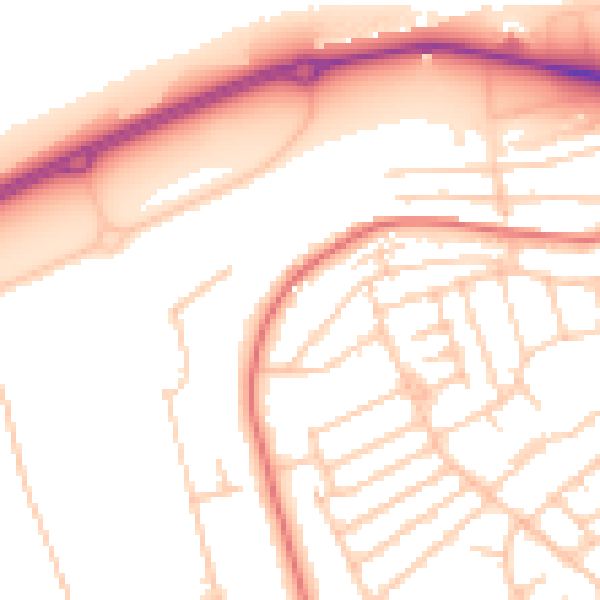 Daytime road noise heatmap for CH45 0JT