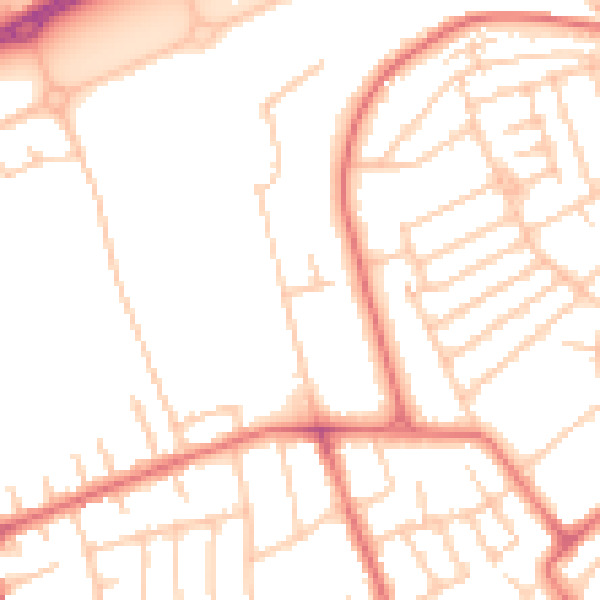 Daytime road noise heatmap for CH45 0JU