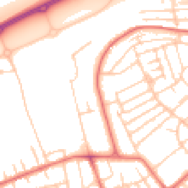 Daytime road noise heatmap for CH45 0JW
