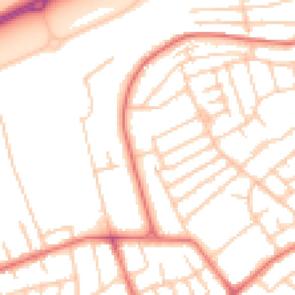 Daytime road noise heatmap for CH45 0JX