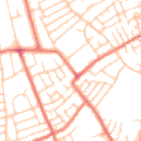 Daytime road noise heatmap for CH45 0LA