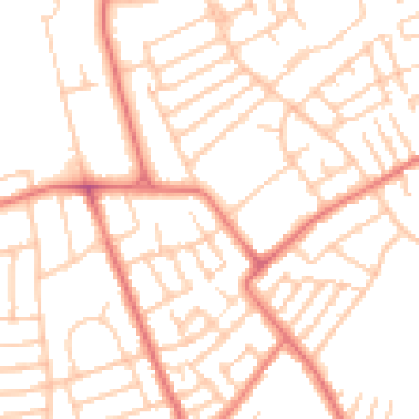 Daytime road noise heatmap for CH45 0LB