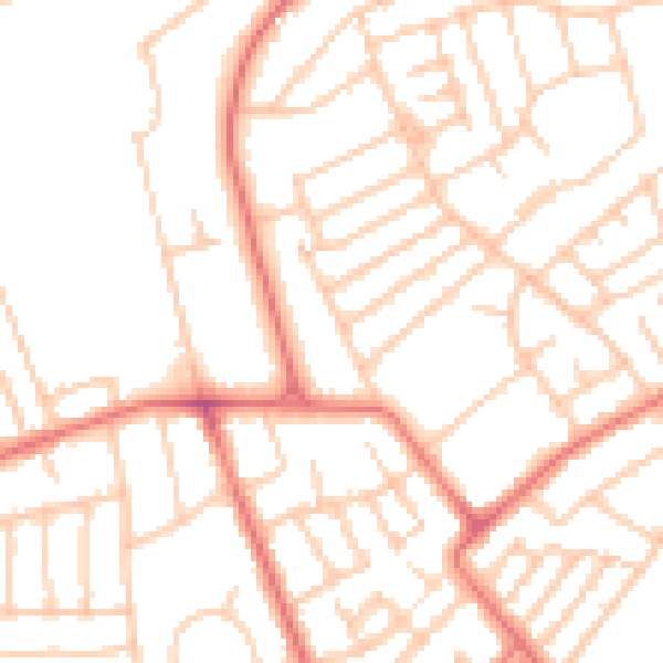 Daytime road noise heatmap for CH45 0LF