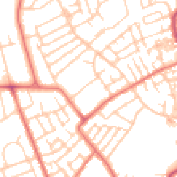 Daytime road noise heatmap for CH45 0LH