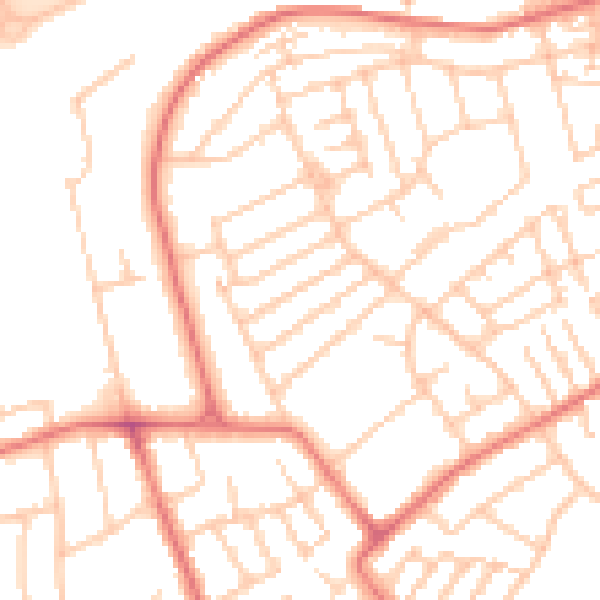 Daytime road noise heatmap for CH45 0LN