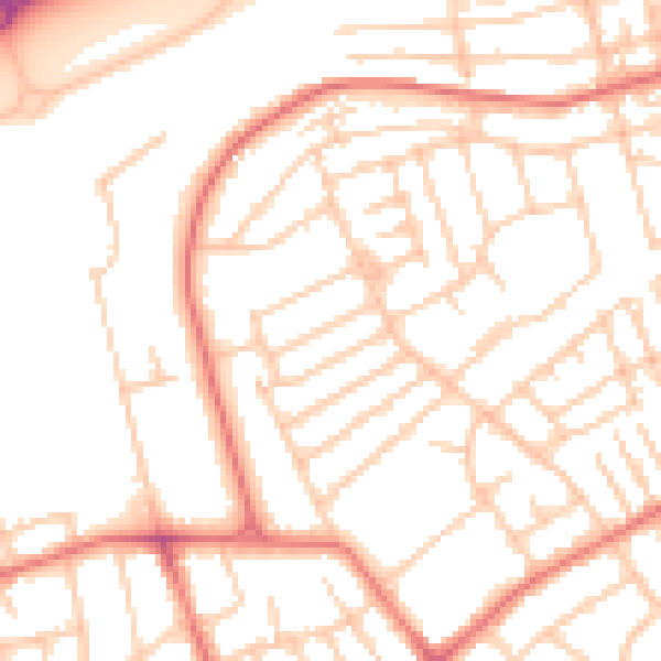 Daytime road noise heatmap for CH45 0LS