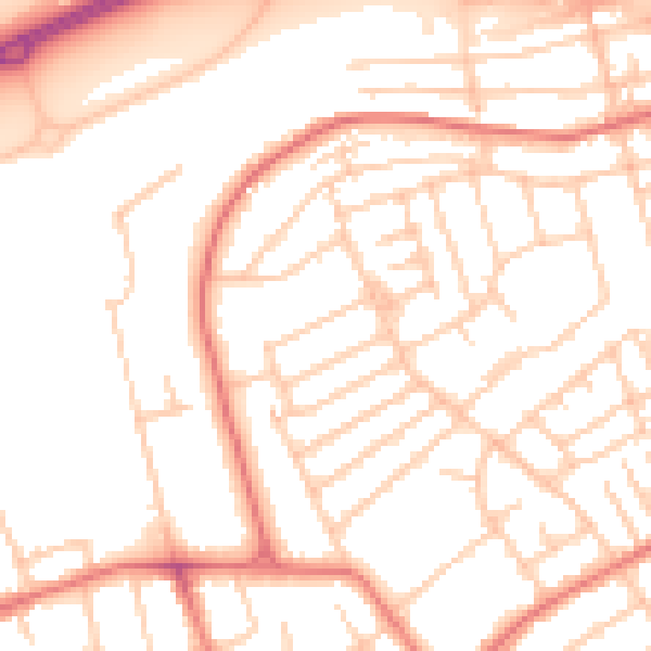 Daytime road noise heatmap for CH45 0LU