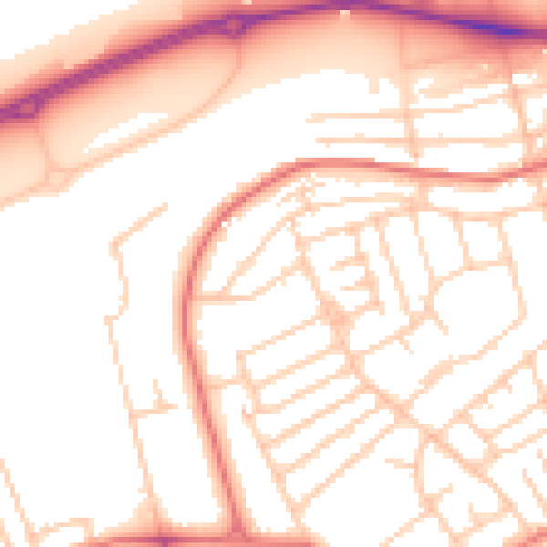 Daytime road noise heatmap for CH45 0LY