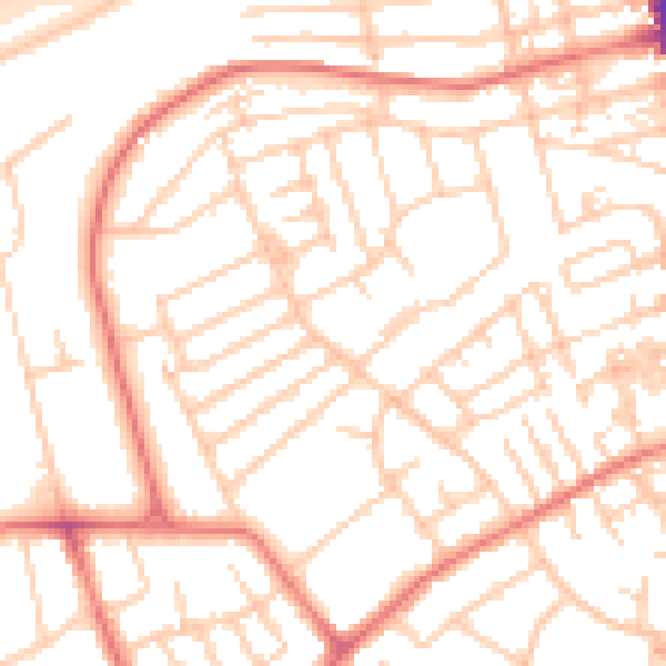 Daytime road noise heatmap for CH45 0NA