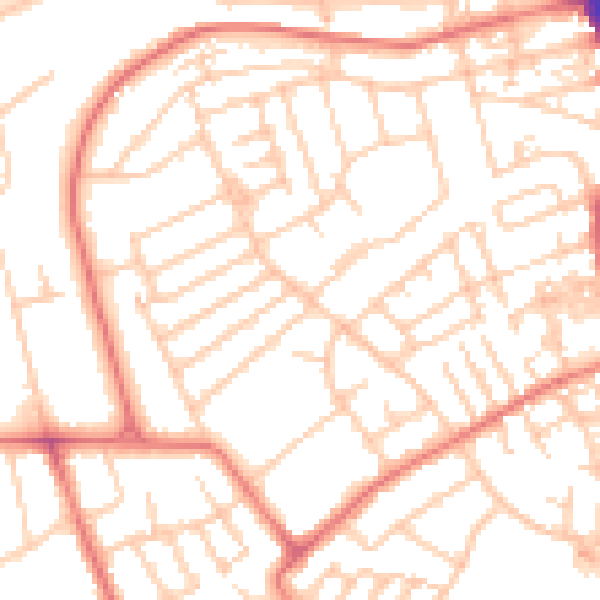 Daytime road noise heatmap for CH45 0NB