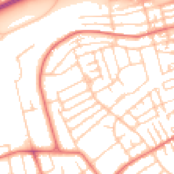 Daytime road noise heatmap for CH45 0ND
