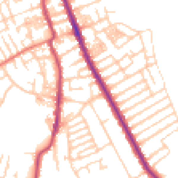 Daytime road noise heatmap for CH45 1HA