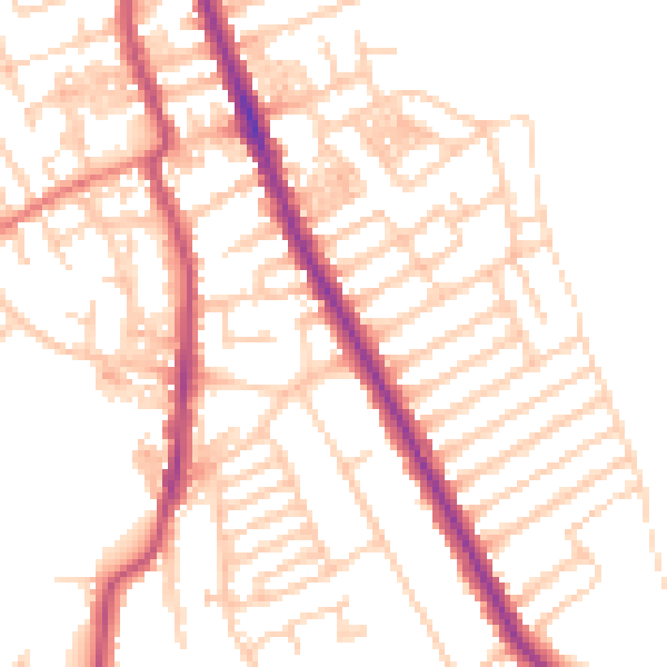 Daytime road noise heatmap for CH45 1HB