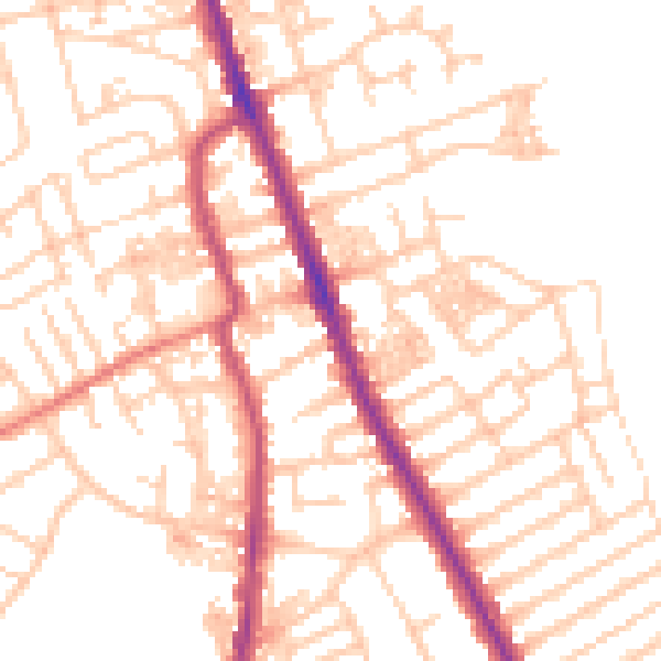 Daytime road noise heatmap for CH45 1HE