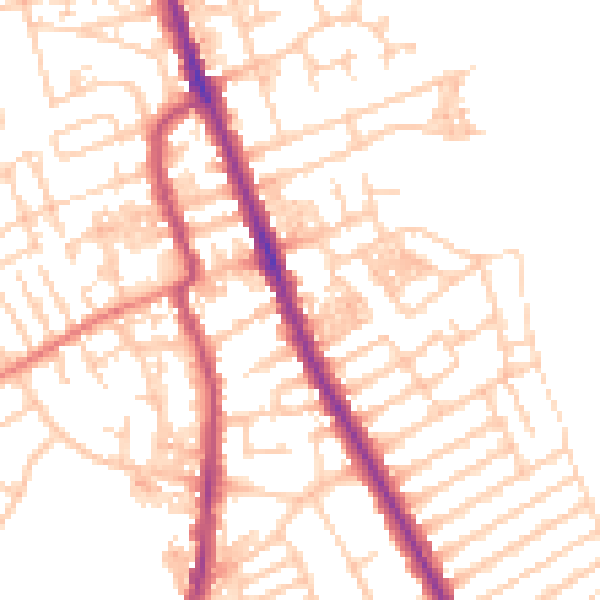 Daytime road noise heatmap for CH45 1HG