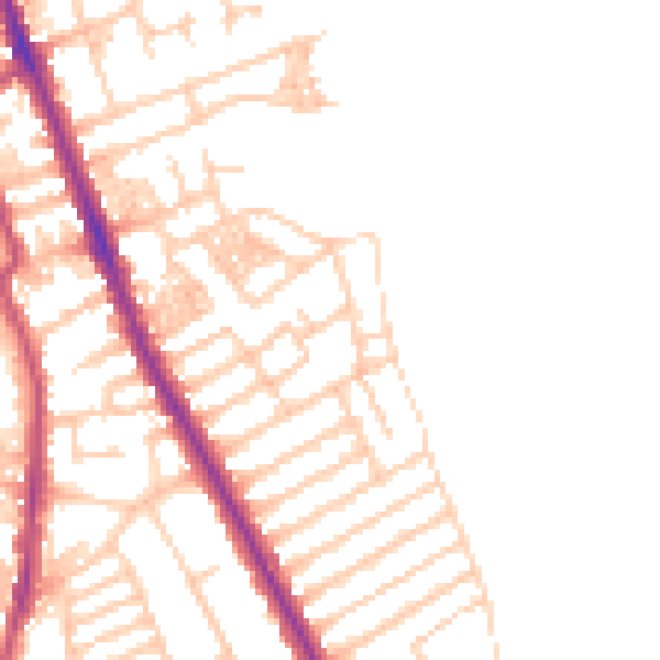 Daytime road noise heatmap for CH45 1HW