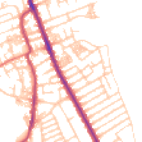 Daytime road noise heatmap for CH45 1HY