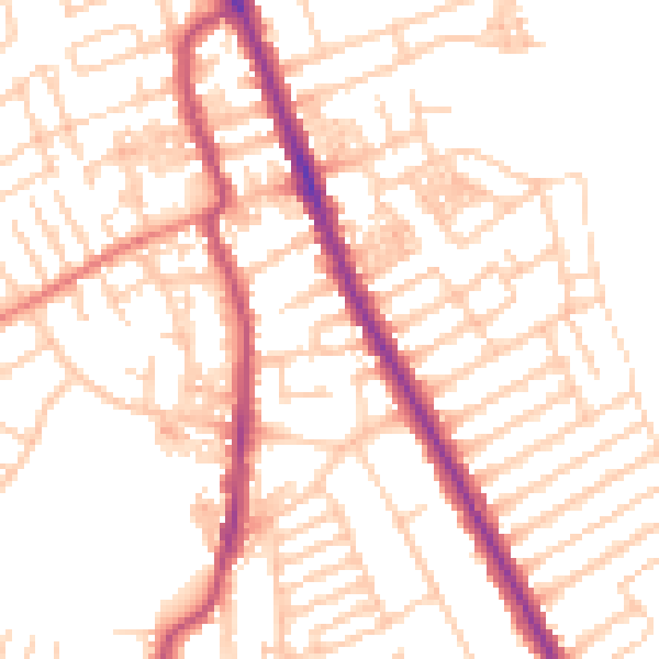 Daytime road noise heatmap for CH45 1JE