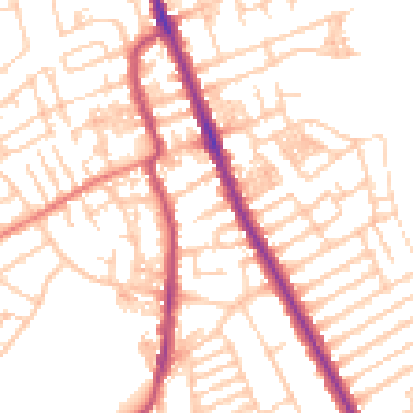 Daytime road noise heatmap for CH45 1JF