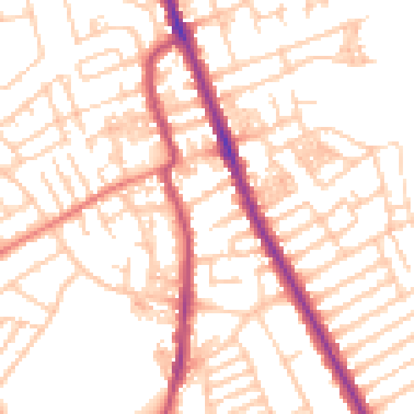 Daytime road noise heatmap for CH45 1JL