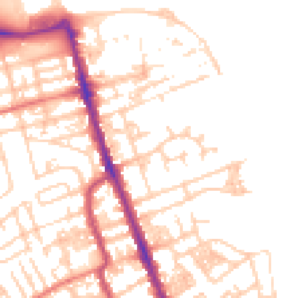 Daytime road noise heatmap for CH45 1JS