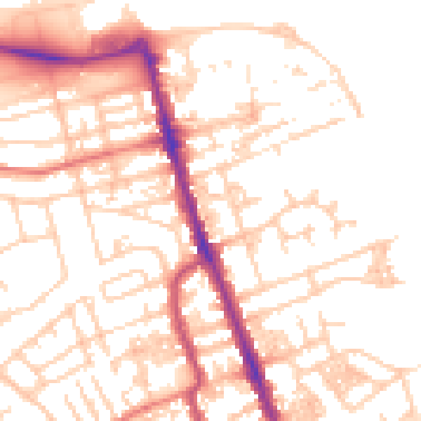 Daytime road noise heatmap for CH45 1JU
