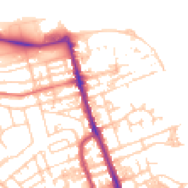 Daytime road noise heatmap for CH45 1JX