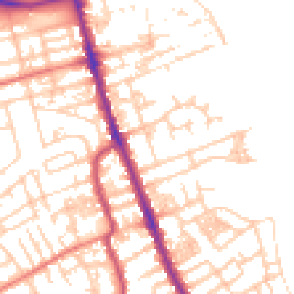 Daytime road noise heatmap for CH45 1LD
