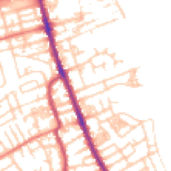 Daytime road noise heatmap for CH45 1LE