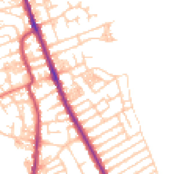 Daytime road noise heatmap for CH45 1NG