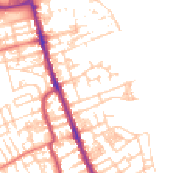 Daytime road noise heatmap for CH45 1NP