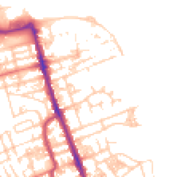 Daytime road noise heatmap for CH45 1NS