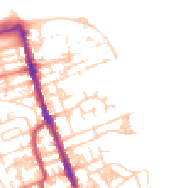 Daytime road noise heatmap for CH45 1NT