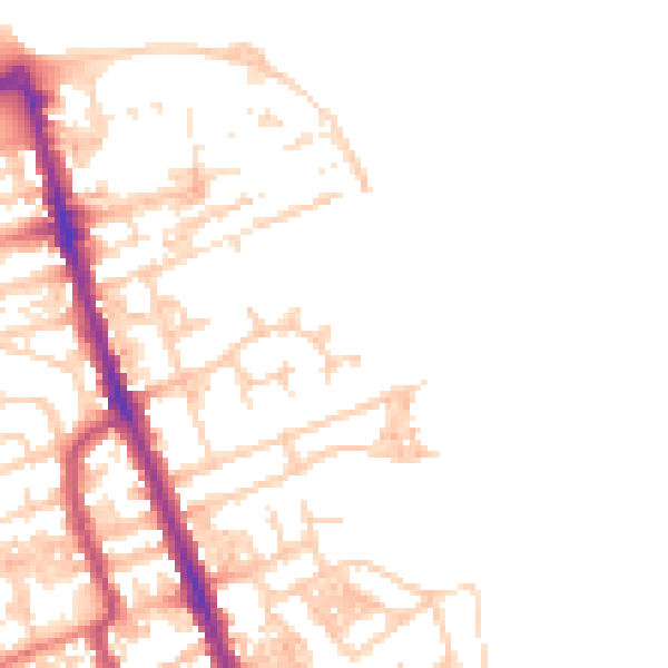 Daytime road noise heatmap for CH45 1NU