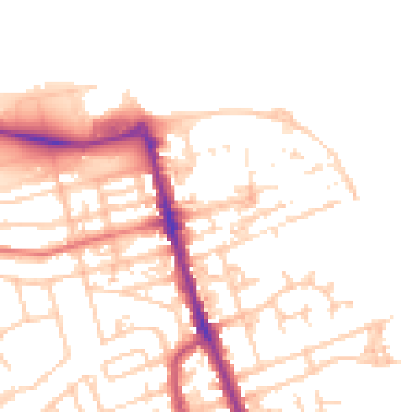 Daytime road noise heatmap for CH45 2JF