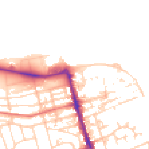Daytime road noise heatmap for CH45 2JT