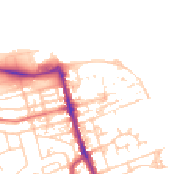 Daytime road noise heatmap for CH45 2JZ