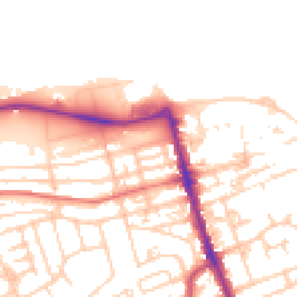 Daytime road noise heatmap for CH45 2NP