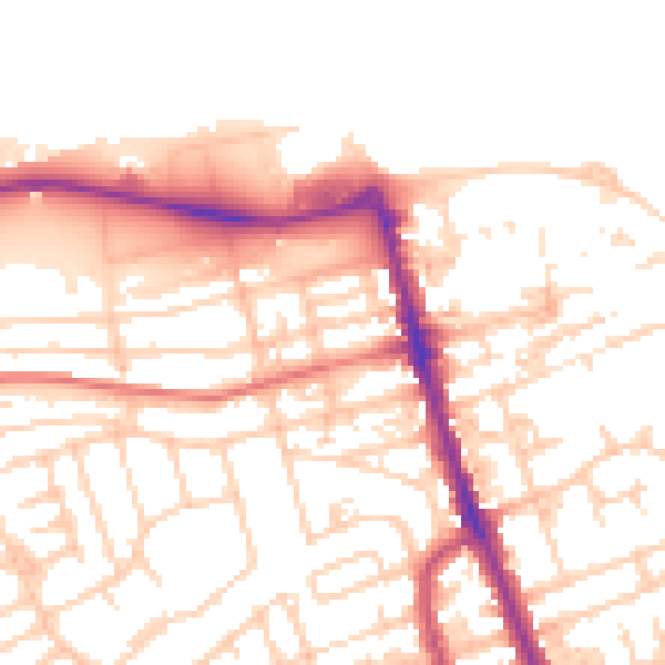 Daytime road noise heatmap for CH45 2NS