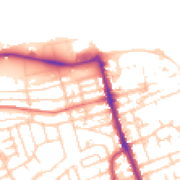 Daytime road noise heatmap for CH45 2NT