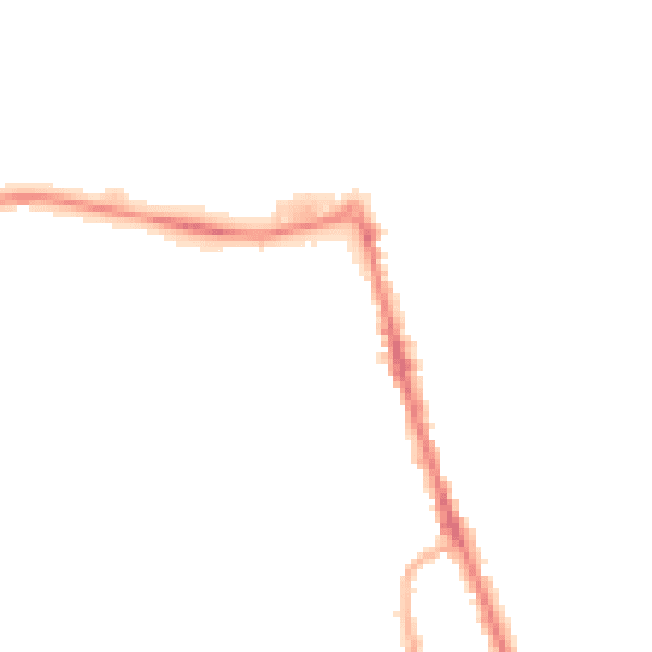 Night-time road noise heatmap for CH45 2NT