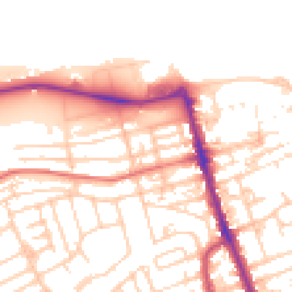 Daytime road noise heatmap for CH45 2NU