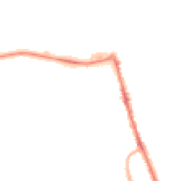 Night-time road noise heatmap for CH45 2NU