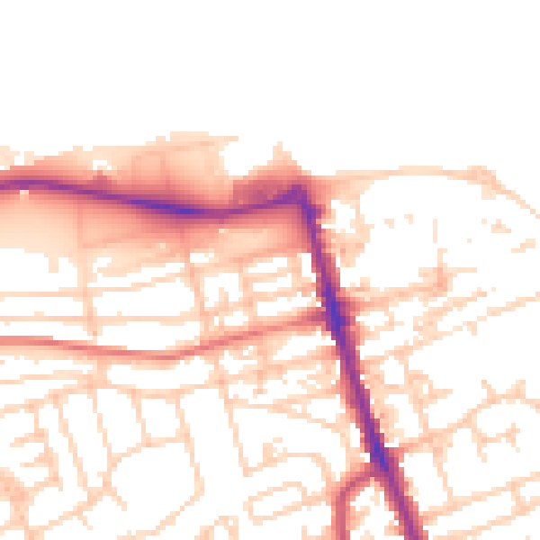 Daytime road noise heatmap for CH45 2NZ