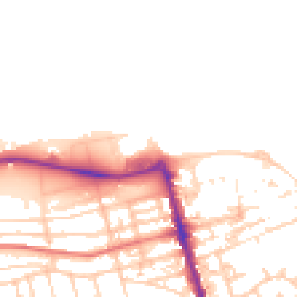 Daytime road noise heatmap for CH45 2PB