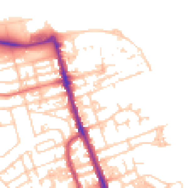 Daytime road noise heatmap for CH45 2PE