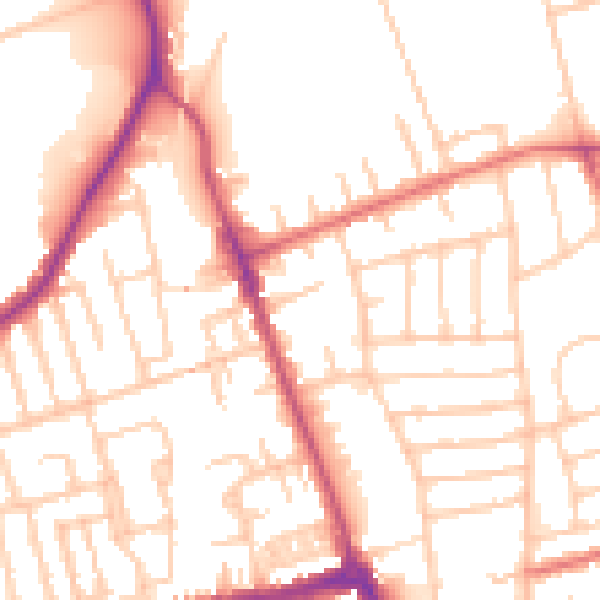 Daytime road noise heatmap for CH45 3HJ