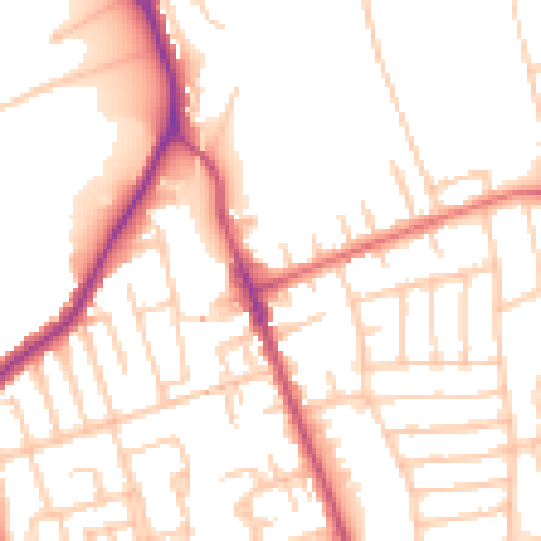 Daytime road noise heatmap for CH45 3HS