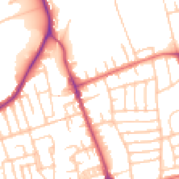 Daytime road noise heatmap for CH45 3HT